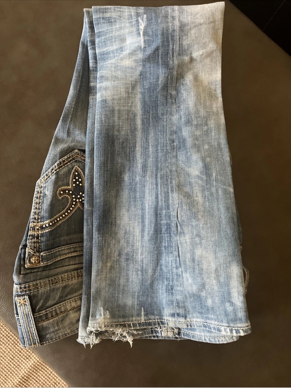 Rock Revival Light Blue Women's Boot Cut Jeans with Studded Pocket - Picture 2 of 8